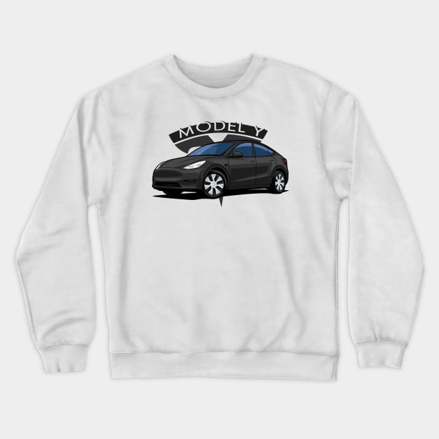 Model Y electric car black Crewneck Sweatshirt by creative.z